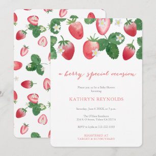 Berry Speciale Gelegenheid Aardbei Baby shower Kaart