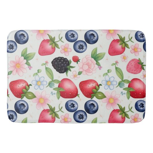 Berry Strawberry bloemen Verjaardagsfeestje voor h Badmat (Voorkant)
