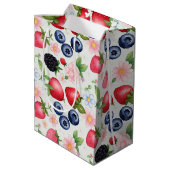 Berry Strawberry bloemen Verjaardagsfeestje voor h Medium Cadeauzakje (Achterkant Gekanteld)