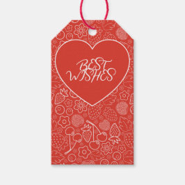 Berry Strawberry Cherry White Hand drawn Modern. Cadeaulabel