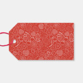 Berry Strawberry Cherry White Hand drawn Modern. Cadeaulabel (Achterkant Horizontaal)
