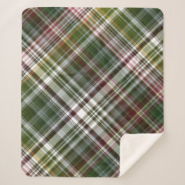 Berry Struik Green en Red Plaid Sherpa Deken