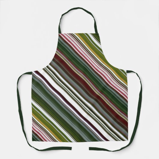 Berry Struik groen en rode streep Schort (Voorkant)
