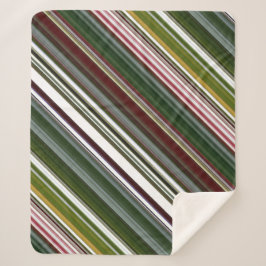 Berry Struik groen en rode streep Sherpa Deken