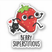 Berry Superstious Funny Fruit Pun Sticker (Voorkant)
