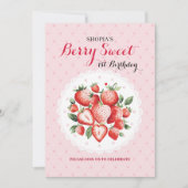 Berry Sweet 1e verjaardag uitnodiging (Voorkant)