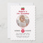 Berry Sweet 1er anniversaire Invitation (Dos)