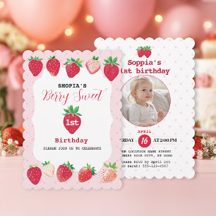 Berry Sweet 1er anniversaire Invitation