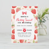Berry Sweet 1er anniversaire Invitation (Debout devant)