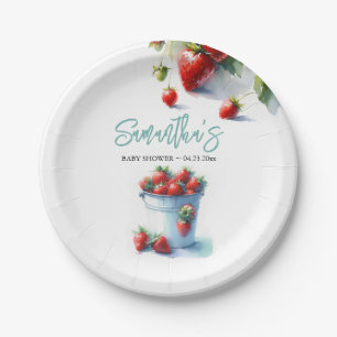Berry Sweet aardbei Baby shower Beschikbaar Papieren Bordje