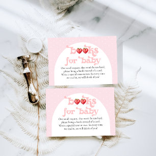 Berry Sweet Aardbei Hart Meisje Baby shower Informatiekaartje