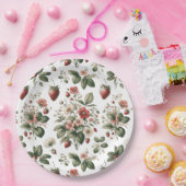Berry Sweet All Over aardbei en bloemmotief Papieren Bordje (Feest)