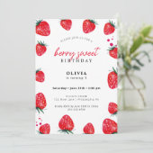 Berry Sweet Anniversaire Printemps Été Invitation (Debout devant)
