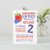Berry Sweet Aquarelle Invitation Rouge Blanc Bleu (Debout devant)