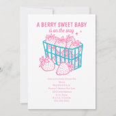 Berry Sweet Baby Doodle Pink Strawberry Girl Kaart (Voorkant)