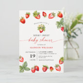 Berry Sweet Baby shower Aardbei Kaart (Staand voorkant)