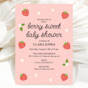 Berry Sweet Baby shower Aardbei Kaart