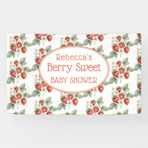 Berry Sweet Baby shower Aardbeien Bloesem Spandoek