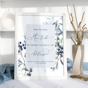 Berry Sweet Baby shower Adres een envelop Poster