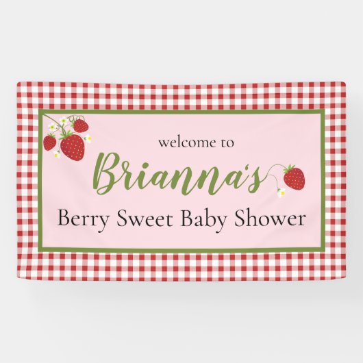 Berry Sweet Baby shower Banner (Horizontaal)