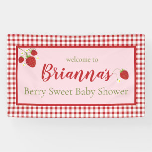 Berry Sweet Baby shower Banner Roze en rood