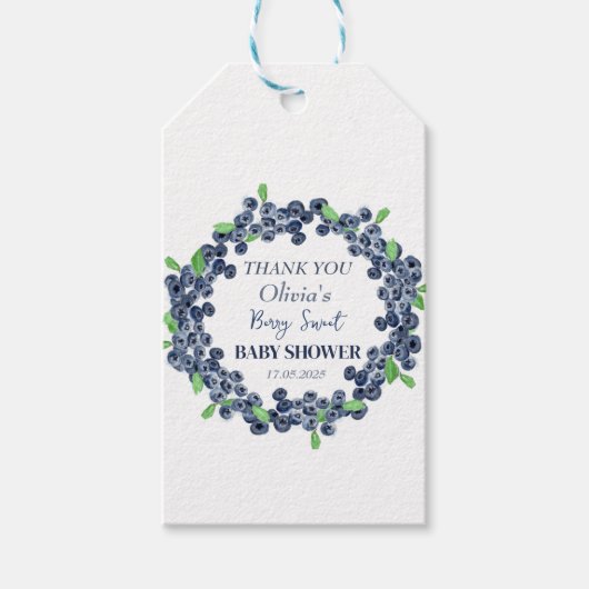 Berry Sweet Baby shower Blueberry Baby Meisje Jong Cadeaulabel (Voorkant)