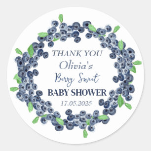 Berry Sweet Baby shower Blueberry Baby Meisje Jong Ronde Sticker