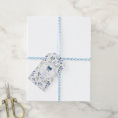 Berry Sweet Baby shower Blueberry Bow Square Cadeaulabel (Met Touw)