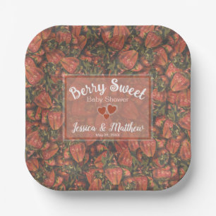 Berry Sweet Baby shower Borden - Aardbeien Papieren Bordje