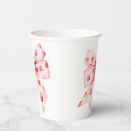 Berry Sweet Baby shower Coquette Bow Papieren Bekers (Links)