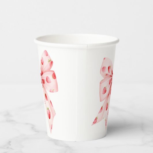 Berry Sweet Baby shower Coquette Bow Papieren Bekers (Rechts)