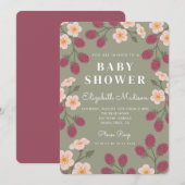 Berry Sweet Baby shower de framboise Invitation (Devant / Derrière)