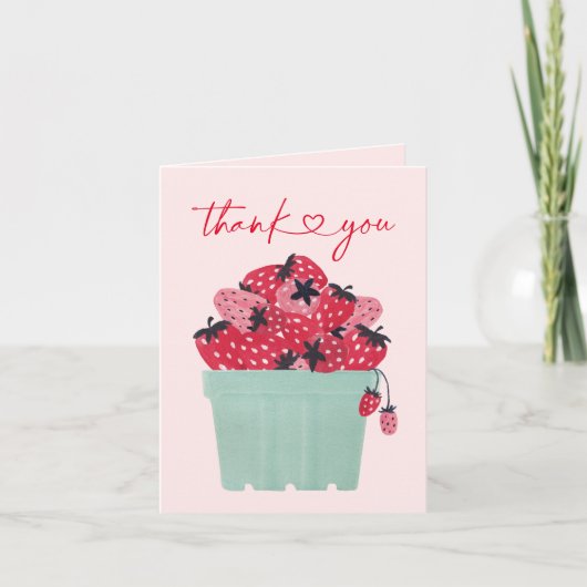 Berry Sweet Baby shower fraise Merci Cartes (Devant)