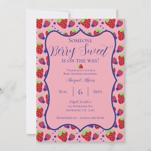 Berry Sweet Baby shower Invitation (Devant)