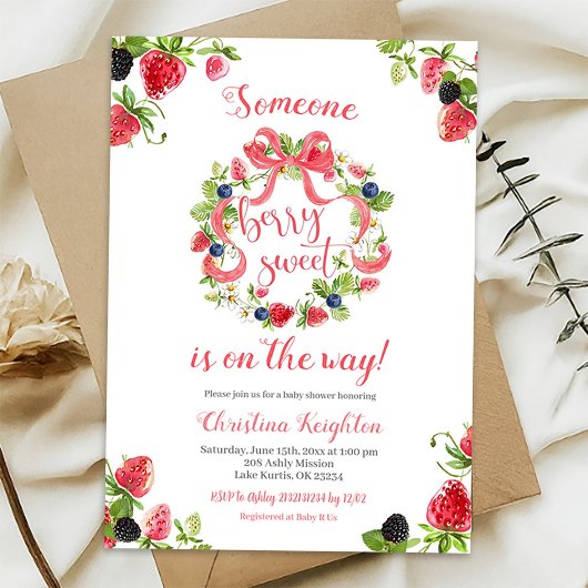 Berry Sweet Baby shower Invitation