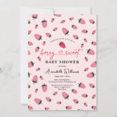 Berry Sweet Baby shower Invitation fraise (Devant)