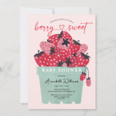 Berry Sweet Baby shower Invitation fraise (Devant)