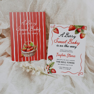 Berry Sweet Baby shower Invitation   Framboise