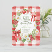 Berry Sweet Baby shower Invitation Kaart (Staand voorkant)