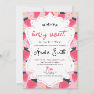 Berry Sweet Baby shower Invitation Kaart