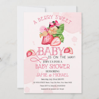 Berry Sweet Baby shower Invitation! Lieve Baby! Kaart