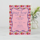 Berry Sweet Baby shower Invitation Save The Date (Staand voorkant)