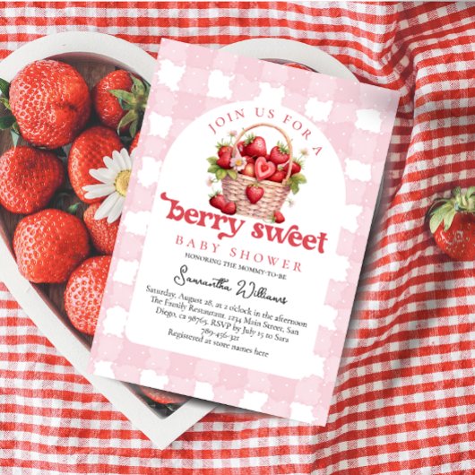 Berry Sweet Baby shower Kaart