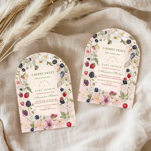 Berry Sweet Baby shower Kaart