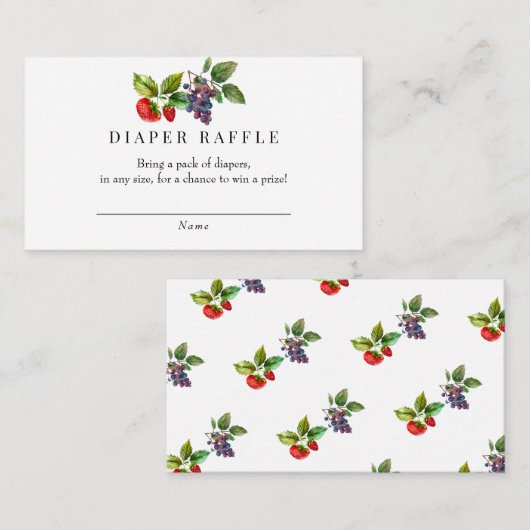Berry Sweet Baby shower Luier Raffle Informatiekaartje (Voorkant / Achterkant)