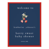 Berry Sweet Baby shower Marine Affiche de bienvenu (Devant)