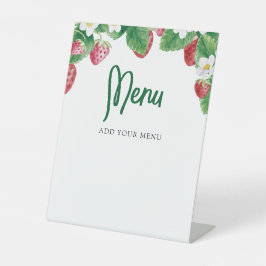 Berry Sweet Baby shower Menu Reclamebord Met Voetstuk
