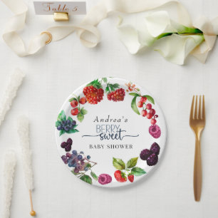 Berry Sweet Baby shower Papieren Bordje