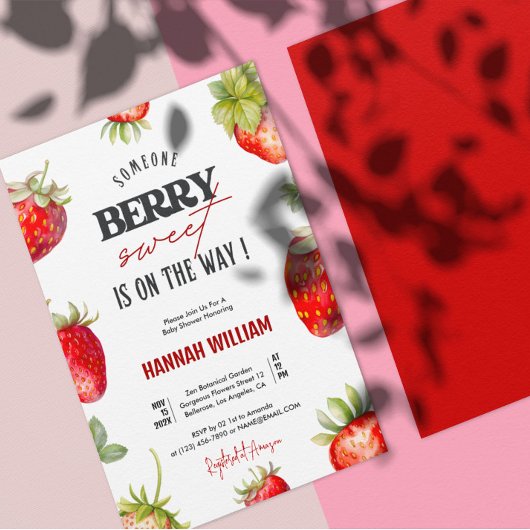 Berry Sweet Baby shower Party Invitation