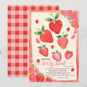 Berry Sweet Baby shower Strawberry Invitation (Devant / Derrière)